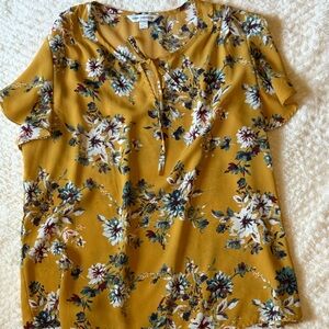 Counterparts Mustard Floral Blouse